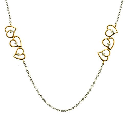 Sonia Jewels 14k White and Yellow Gold Box Chain Necklace With Lobster Claw Clasp 